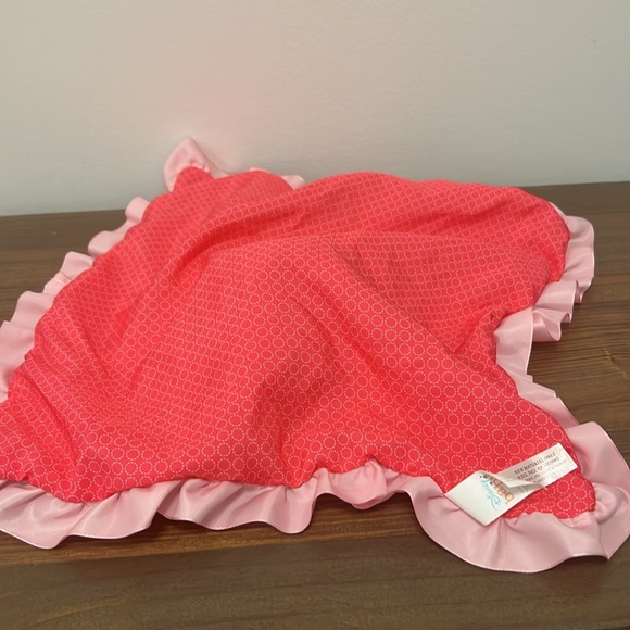 DISNEY BABY MINNIE MOUSE PINK POLKA DOT SECURITY BLANKET PLUSH CRINKLE EARS - Picture 2 of 3